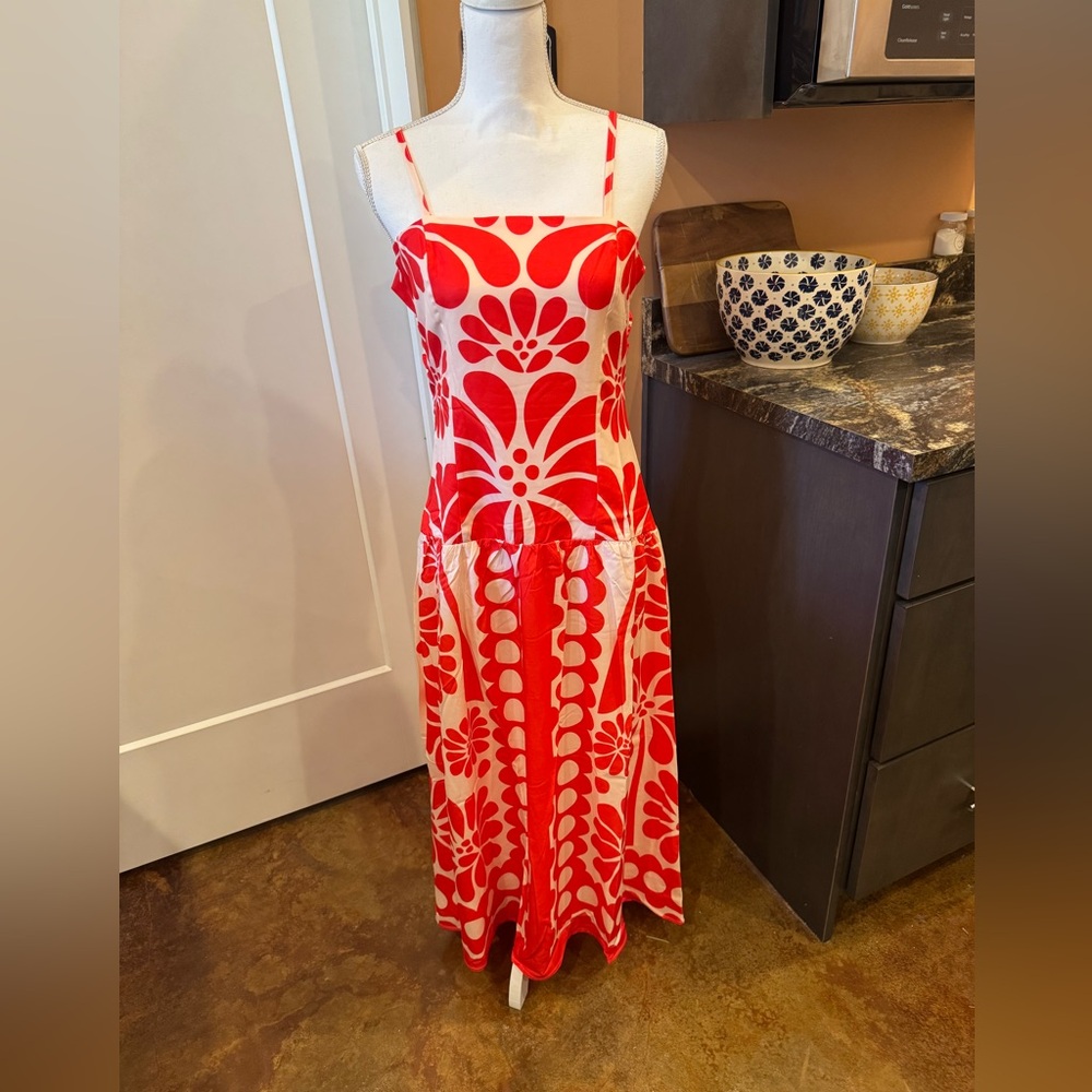 Lulus Red Floral Women's Dress NWT